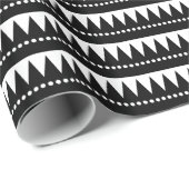 アステカ山 – 黒い上の白 ラッピングペーパー (ロールコーナー)