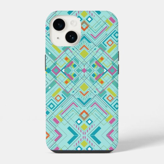 アステカ抽象芸術幾何学 iPhoneケース (裏面)