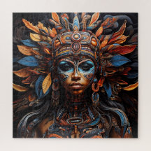 アステカ抽象芸術鮮やかトライバルフュージョンアート