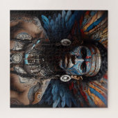 アステカ抽象芸術鮮やかトライバルフュージョンアート ジグソーパズル (横)