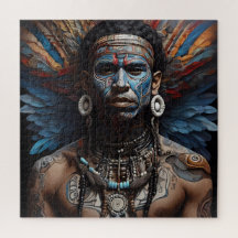 アステカ抽象芸術鮮やかトライバルフュージョンアート