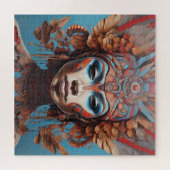 アステカ抽象芸術鮮やかトライバルフュージョンアート ジグソーパズル (横)