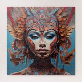 アステカ抽象芸術鮮やかトライバルフュージョンアート ジグソーパズル