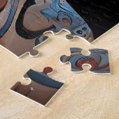 アステカ抽象芸術鮮やかトライバルフュージョンアート ジグソーパズル (側面)