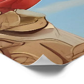 アステカ抽象芸術鮮やかトライバルフュージョンアート ポスター (角)