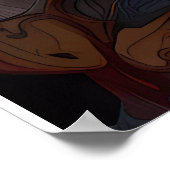 アステカ抽象芸術鮮やかトライバルフュージョンアート ポスター (角)