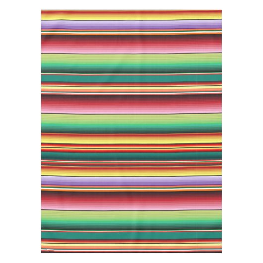 アステカ族伝統的織カラフル条線形M テーブルクロス (正面)