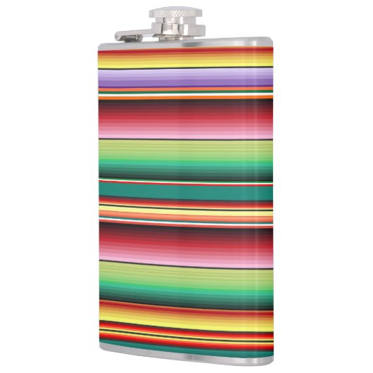 アステカ族伝統的織カラフル条線形M フラスク (左)