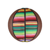 アステカ族伝統的織カラフル条線形M ミニバスケットボール (縦)