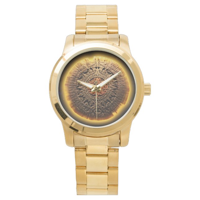 アステカ暦石 腕時計 (正面)