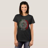 アステカ暦 太陽の石 メキシカンアート 彫刻 マヤ Tシャツ (正面フル)