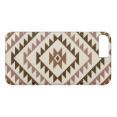 アステカ柄ダイヤモチーフデザイン ブラウン+クリーム Case-Mate iPhoneケース (裏面(横))