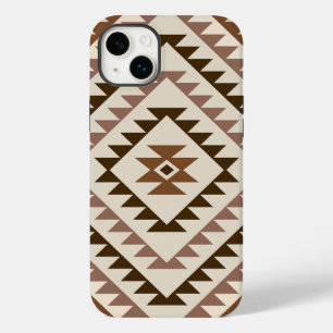 アステカ柄ダイヤモチーフデザイン ブラウン+クリーム Case-Mate iPhone 14 PLUSケース