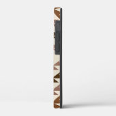 アステカ柄ダイヤモチーフデザイン ブラウン＋クリーム Case-Mate iPhoneケース (裏面 / 左)