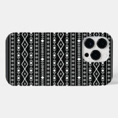 アステカ柄 グレー 白 黒 iPhoneケース (裏面横)
