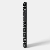 アステカ柄 グレー 白 黒 iPhoneケース (左側面)