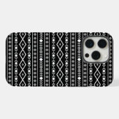 アステカ柄 グレー 白 黒 iPhoneケース (裏面横)