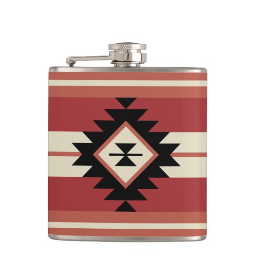 アステカ模様 フラスク (正面)