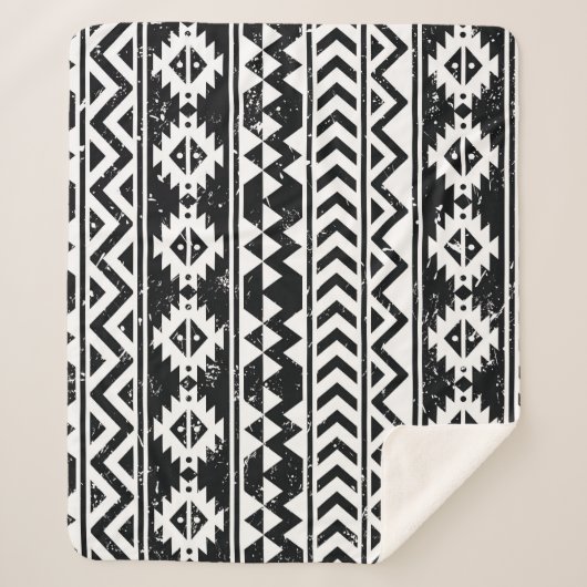 アステカ種族グランジ：白い模様。 シェルパブランケット (正面)