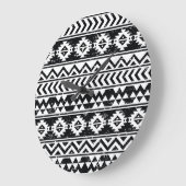 アステカ種族グランジ:白い模様。 ラージ壁時計 (傾斜)