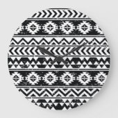 アステカ種族グランジ:白い模様。 ラージ壁時計 (正面)