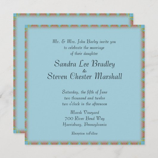 アステカ結婚式招待状 招待状 (正面/裏面)