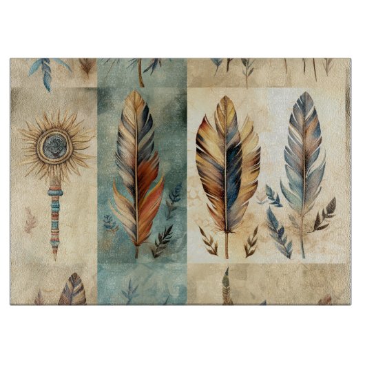 アステカ薬用羽毛スティック カッティングボード (正面)