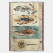 アステカ薬用羽毛スティック スローブランケット (正面縦)