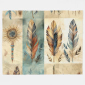 アステカ薬用羽毛スティック フリースブランケット (正面(横))