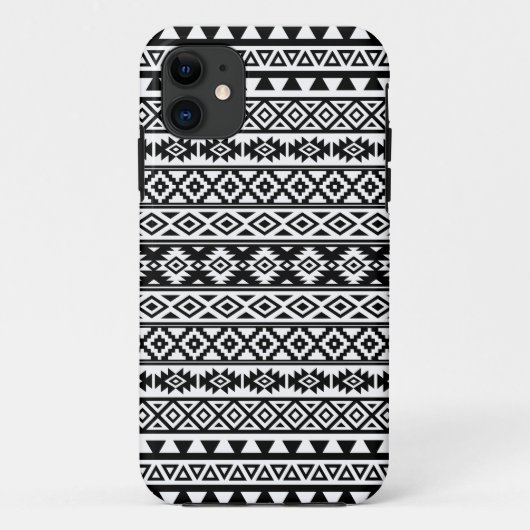 アステカ調のスタイリッシュなパターン ブラック&ホワイト Case-Mate iPhoneケース (裏面)