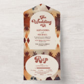 アステカ部族の茶色の西結婚民族 オールインワン招待状 (内側)