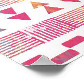 アステカ部族鮮やか抽象芸術水彩色（ばちゃばちゃ）跳ねる ポスター (角)