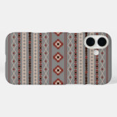 アステカ錆クリームブラウン灰色の混合モチーフ模様 Case-Mate iPhoneケース (裏面 (横))