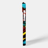 アステカ顔パターン青赤金ゴールド Case-Mate iPhoneケース (裏面 / 左)