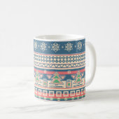 アステカ風クリスマスツリー ユニークなホリデー コーヒーマグカップ (正面右)