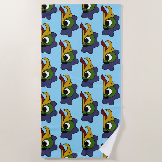 アステカ鳥 ビーチタオル (正面)