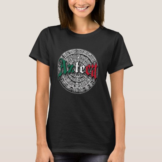 アステカ アステカ暦 メキシコ国旗 メキシコ Tシャツ (正面)