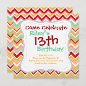 アステカ アンデス トライバル マウンテン シェブロン フィエスタ ジグザグ 招待状 (正面/裏面)