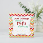 アステカ アンデス トライバル マウンテン シェブロン フィエスタ ジグザグ 招待状 (スタンド正面)