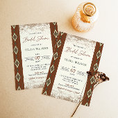 アステカ ウェスタン ブライダルシャワー 招待状 ラスティック ボーホー