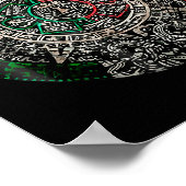 アステカ カレンダー 太陽の石 メキシコ アート 彫刻 マヤ ポスター (角)