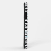 アステカ スタイル ビッグ パターン II ブラック ブルー ホワイト Case-Mate iPhoneケース (裏面/右)