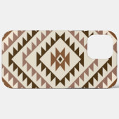 アステカ ダイヤモチーフデザイン ブラウン+クリーム Case-Mate iPhoneケース (裏面 (横))