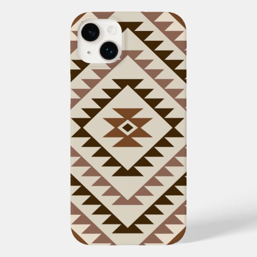 アステカ ダイヤモチーフデザイン ブラウン+クリーム Case-Mate iPhoneケース (裏面)