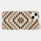 アステカ ダイヤモチーフデザイン ブラウン+クリーム Case-Mate iPhoneケース (裏面 (横))