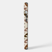 アステカ ダイヤモチーフデザイン ブラウン+クリーム iPhoneケース (左側面)