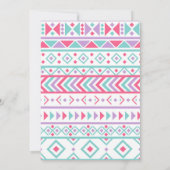 アステカ ピンク ティール色のスモアで友達と誕生日を楽しもう 招待状 (裏面)