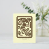 アステカCuautli – イーグル（ブラウン）ポストカード ポストカード (スタンド正面)