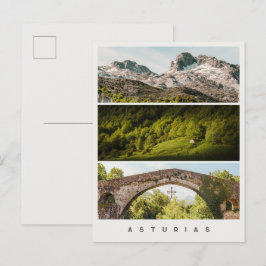 アストゥリアスの景観と風景 旅行写真コラージュ ポストカード