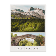アストゥリアスの景観と風景 旅行写真コラージュ